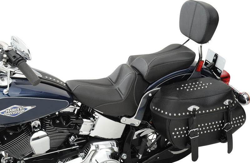 Saddlemen SaddleHyde GC-Style Dominator Solo Seat w/ Backrest Option for 2001-2016 Harley-Davidson Heritage Softail and 2006-2017 Harley-Davidson Softail Deluxe Motorcycles Black #806-15-0042