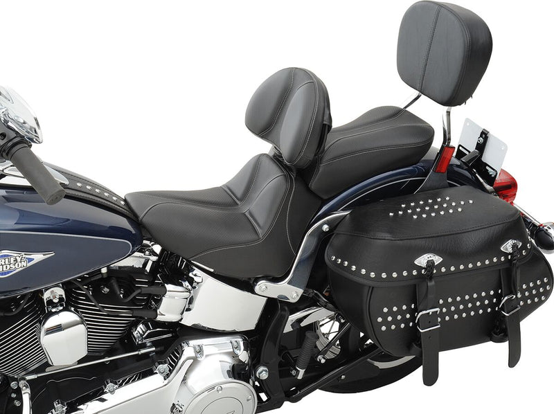Saddlemen SaddleHyde GC-Style Dominator Solo Seat w/ Backrest Option for 2001-2016 Harley-Davidson Heritage Softail and 2006-2017 Harley-Davidson Softail Deluxe Motorcycles Black #806-15-0042
