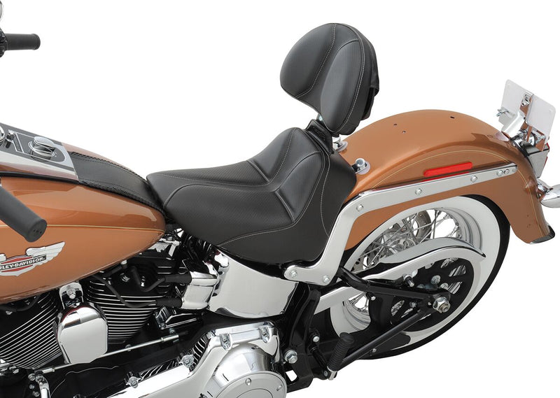 Saddlemen SaddleHyde GC-Style Dominator Solo Seat w/ Backrest Option for 2001-2016 Harley-Davidson Heritage Softail and 2006-2017 Harley-Davidson Softail Deluxe Motorcycles Black #806-15-0042