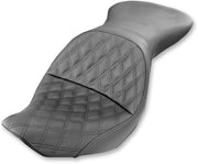 Saddlemen Black Explorer Lattice-Stitch Touring Seat for 2006-2017 Harley-Davidson Heritage Softail and 2006-2017 Harley-Davidson Softail Deluxe Motorcycles