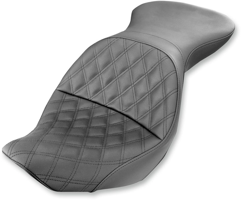 Saddlemen Black Explorer Lattice-Stitch Touring Seat for 2006-2017 Harley-Davidson Heritage Softail and 2006-2017 Harley-Davidson Softail Deluxe Motorcycles