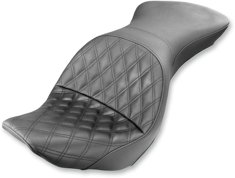 Saddlemen Explorer Lattice Stitch Seat For Harley-Davidson 2006-2009 FXST/B/S Standard & 2007-2017 FLSTF/B/S Fatboy Models Black
