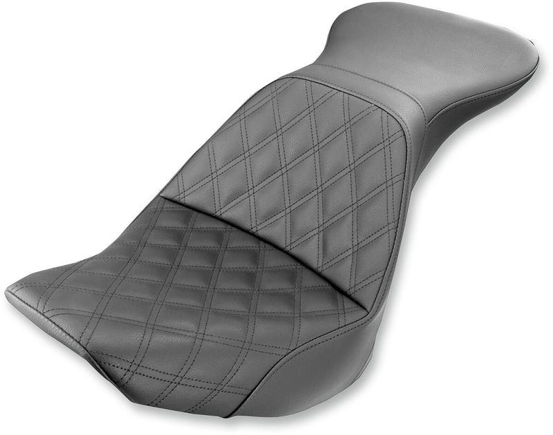Saddlemen Black Explorer Lattice-Stitch Touring Seat for 2006-2017 Harley-Davidson Heritage Softail and 2006-2017 Harley-Davidson Softail Deluxe Motorcycles #806-15-029LS