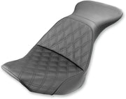 Saddlemen Black Explorer Lattice-Stitch Touring Seat for 2006-2017 Harley-Davidson Heritage Softail and 2006-2017 Harley-Davidson Softail Deluxe Motorcycles