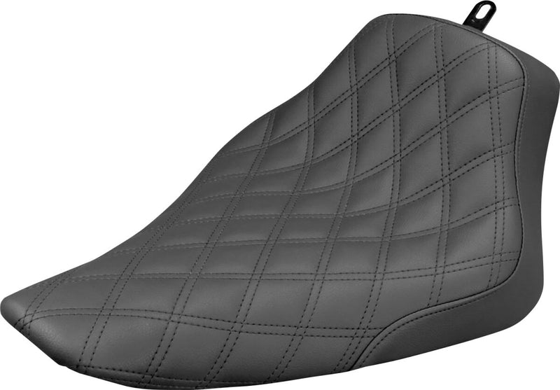 Saddlemen Black Renegade Lattice Stitch Solo Seat for 2012-2017 Harley-Davidson Softail Slim - FLS and 2016-2017 Harley-Davidson Softail Slim S - FLSS Motorcycles