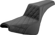Saddlemen Black Drivers Seat Diamond Pattern LS-Step Up Seat for 2018-2026 Harley-Davidson Softail Motorcycles