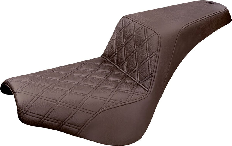 Saddlemen Brown Drivers Seat Diamond Pattern LS-Step Up Seat for 2018-2026 Harley-Davidson Softail Motorcycles #818-30-172BR