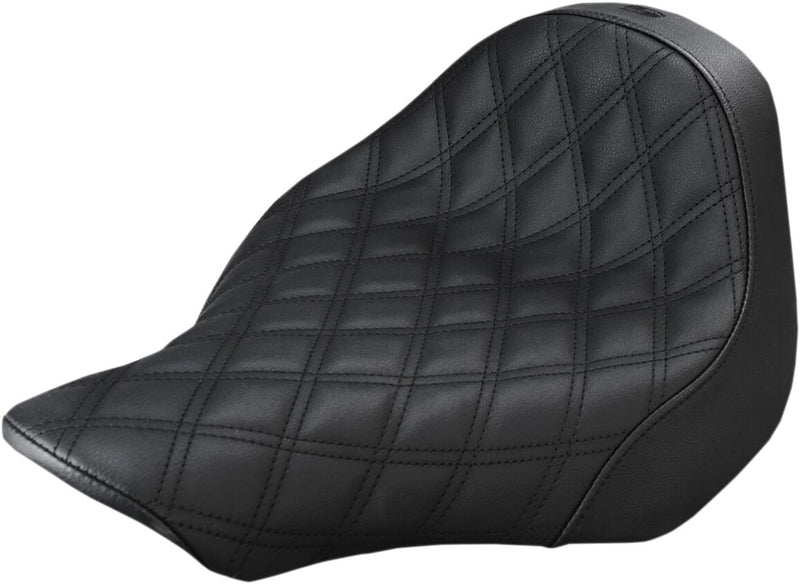 Saddlemen Black Renegade Lattice Stitch Solo Seat for 2013-2017 Harley-Davidson Softail Breakout Motorcycles