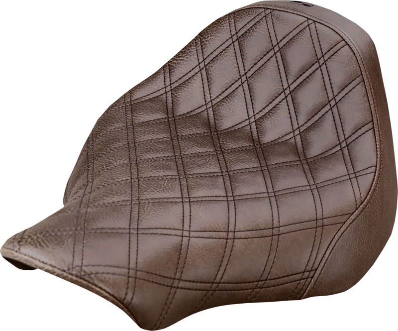 Saddlemen Brown Renegade Lattice Stitch Solo Seat for 2013-2017 Harley-Davidson Softail Breakout Motorcycles