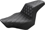 Saddlemen Black Full Coverage Diamond Pattern LS-Step Up Seat for 2013-2017 Harley-Davidson Softail Breakout Motorcycles