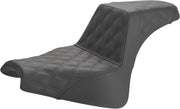 Saddlemen Black LS-Step-up Seat w/Lattice Stitch for 2018-2023 Harley-Davidson Softail Fat Bob 114 - FXFBS and 2018-2019 Harley-Davidson Softail Fat Bob - FXFB Motorcycles