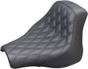 Saddlemen Black Renegade Lattice Stitch Solo Seat for 2018-2023 Harley-Davidson Softail Fat Bob 114 - FXFBS and 2018-2019 Harley-Davidson Softail Fat Bob - FXFB Motorcycles