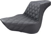 Saddlemen Black Lattice Stitch Step-Up Seat for 2023-2026 Harley-Davidson Softail Breakout and 2018-2026 Harley-Davidson Sotail Fat Boy Motorcycles