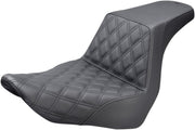Saddlemen Black Step-Up with Lattice-Stitched Driver Seat for 2018-2026 Harley-Davidson Softail Motorcycles