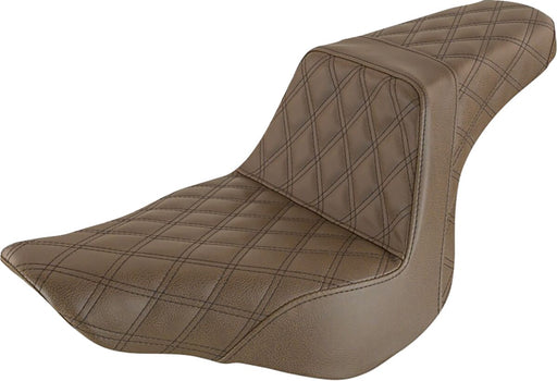 Saddlemen Brown Lattice Stitch Step-Up Seat for 2018-2026 Harley-Davidson Softail Motorcycles
