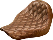 Saddlemen Brown Renegade Lattice Stitch Solo Seat for 2018-2026 Harley-Davidson Softail Motorcycles