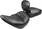 Mustang Seats Quad Stitch Solo Seat w/Backrest for 2018-2021 Harley-Davidson Softail Slim - FLSL and 2023-2024 Harley-Davidson Softail Standard - FXST Motorcycles