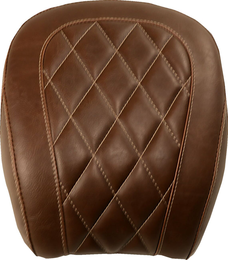 Mustang Seats Brown Wide Tripper Diamond Stitch Passenger Seat for 2018-2026 Harley-Davidson Softail