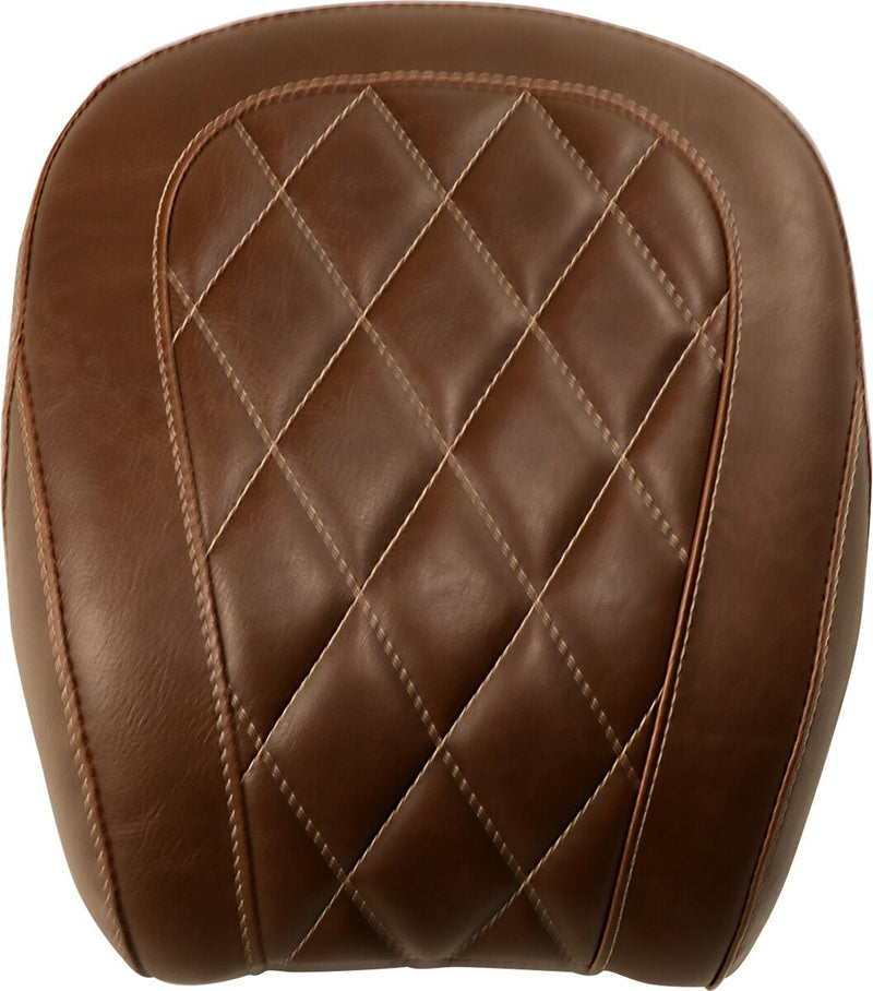 Mustang Seats Brown Wide Tripper Diamond Stitch Passenger Seat for 2018-2026 Harley-Davidson Softail #83006