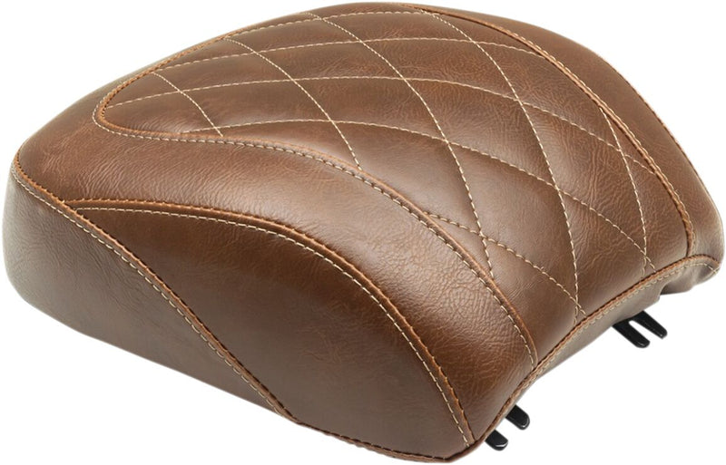 Mustang Seats Brown Wide Tripper Diamond Stitch Passenger Seat for 2018-2019,2025-2026 Harley-Davidson Softail Fat Boy - FLFB and 2018-2024 Harley-Davidson Softail Fat Boy 114 - FLFBS Motorcycles #83024