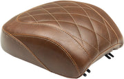 Mustang Seats Brown Wide Tripper Diamond Stitch Passenger Seat for 2018-2019,2025-2026 Harley-Davidson Softail Fat Boy - FLFB and 2018-2024 Harley-Davidson Softail Fat Boy 114 - FLFBS Motorcycles