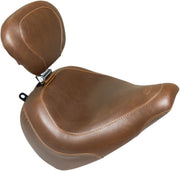 Mustang Seats Brown Wide Tripper Vintage Front Seat w/Drivers Backrest for 2018-2020 Harley-Davidson Softail Breakout 114 - FXBRS and 2018-2019 Harley-Davidson Softail Breakout - FXBR Motorcycles