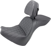 Saddlemen Explorer Lattice Stitch Touring Seat w/Driver Backrest for 2018-2019 Harley-Davidson Softail Breakout - FXBR and 2018-2020 Harley-Davidson Softail Breakout 114 - FXBRS Motorcycles Black