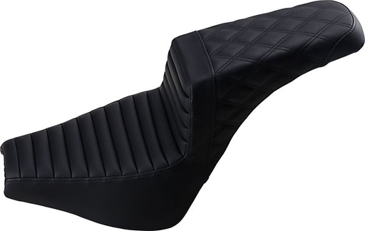 Saddlemen Black Rear Lattice Stitch Tuck N Roll Seat for 2018 Harley-Davidson Softail Motorcycles