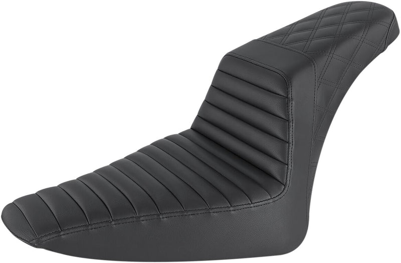 Saddlemen Black Rear Lattice Stitch Tuck N Roll Seat for 2011-2013 Harley-Davidson Softail Blackline and 2012-2017 Harley-Davidson Softail Slim Motorcycles