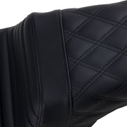 Saddlemen Black Rear Lattice Stitch Tuck N Roll Seat for 2006-2017 Harley-Davidson Dyna Motorcycles