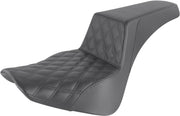 Saddlemen Black Front Lattice Stitch Step Up Seat for 2018-2026 Harley-Davidson Softail Motorcycles