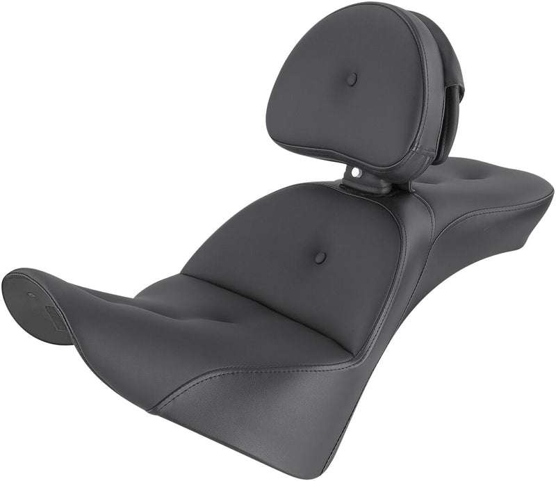 Saddlemen Black Front Explorer RS Seat w/Driver Backrest for 2018-2026 Harley-Davidson Softail Motorcycles