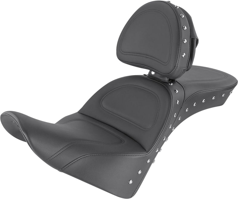 Saddlemen Front Explorer Special 2 Up Seat w/Driver Backrest for 2018-2026 Harley-Davidson Softail Motorcycles Black| Chrome