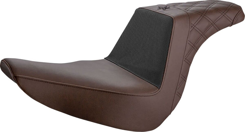 Saddlemen Brown Unknown Gripper Step Up Seat for 2018-2023 Harley-Davidson Softail Motorcycles