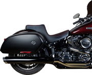 Drag Specialties Seats Predator III Seat Black 2-Up Seat Vinyl Black| Red #0802-1492