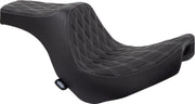 Drag Specialties Seats Predator III Seat Black Silver 2-Up Seat Vinyl #0802-1493