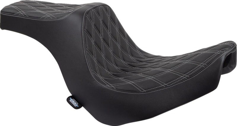 Drag Specialties Seats Predator III Seat Black Silver 2-Up Seat Vinyl #0802-1493