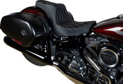 Drag Specialties Seats Predator III Seat Black Silver 2-Up Seat Vinyl #0802-1493