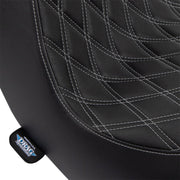 Drag Specialties Seats Predator III Seat Black Silver 2-Up Seat Vinyl #0802-1493