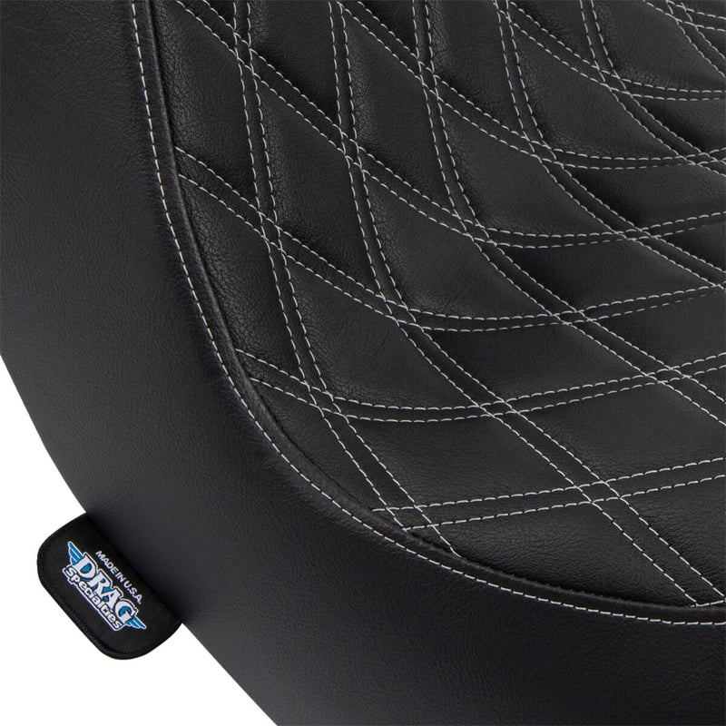 Drag Specialties Seats Predator III Seat Black Silver 2-Up Seat Vinyl #0802-1493