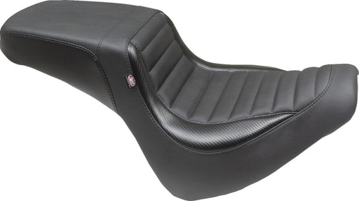 Mustang Squareback 2-Up Seat for 2018-2023 Harley-Davidson Black Foam Vinyl