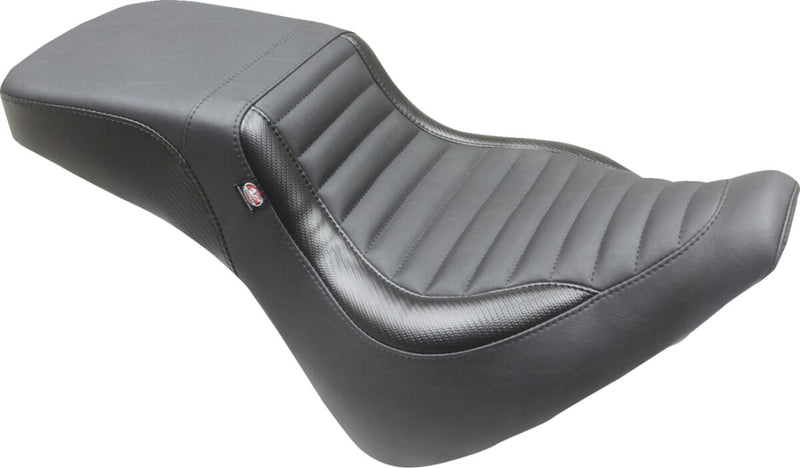 Mustang Squareback 2-Up Seat for 2018-2020 Harley-Davidson FXBR Black Foam Vinyl #76006