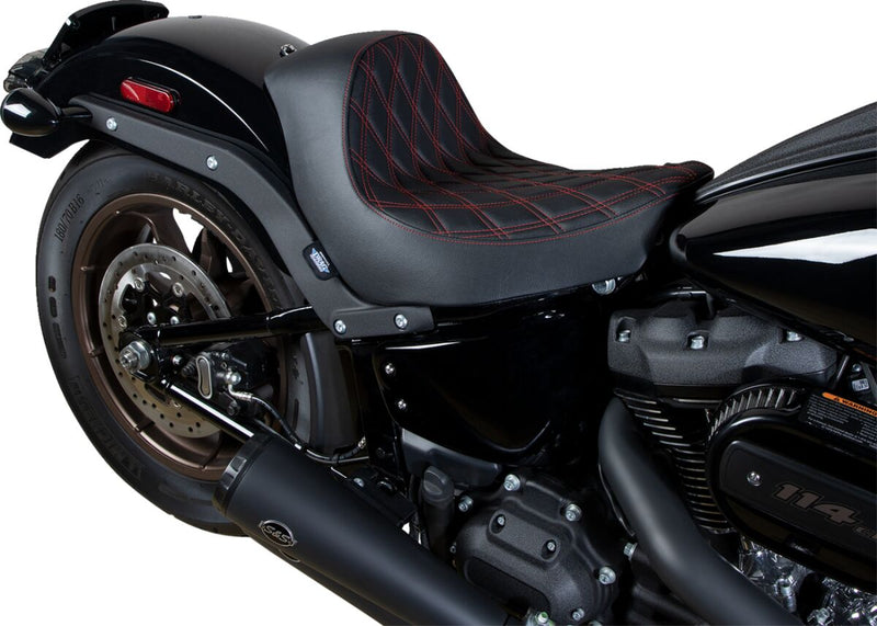 Drag Specialties Seats Solo Seat Black Red #0802-1515