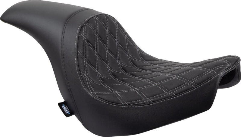 Drag Specialties Seats Predator Seat Black Silver Leather Vinyl #0802-1518
