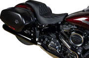 Drag Specialties Seats Predator Seat Black Silver Leather Vinyl #0802-1518