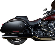 Drag Specialties Seats Predator Seat Black Leather Vinyl Black| Red #0802-1519
