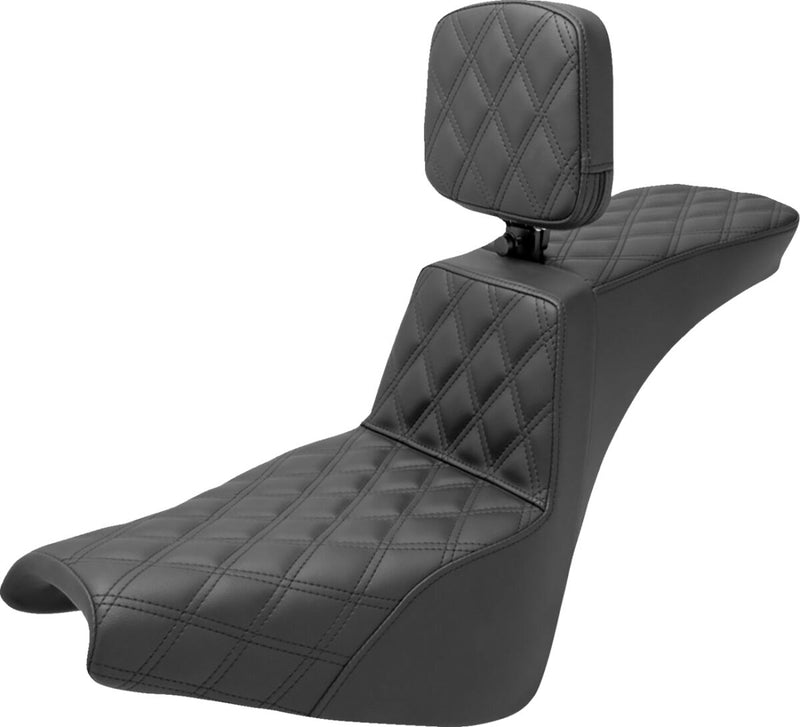 Saddlemen Tour Step-up Seat - Saddlehyde™, 2-Up Seat, Each - Black for Harley-Davidson Softail 2018-2026