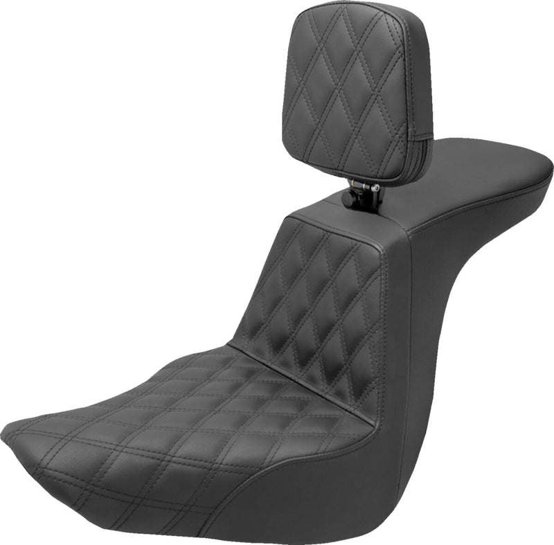Saddlemen Tour Step-up Seat - Saddlehyde™, Each, 2-Up Seat - Black for Harley-Davidson Softail & FXR 2018-2026