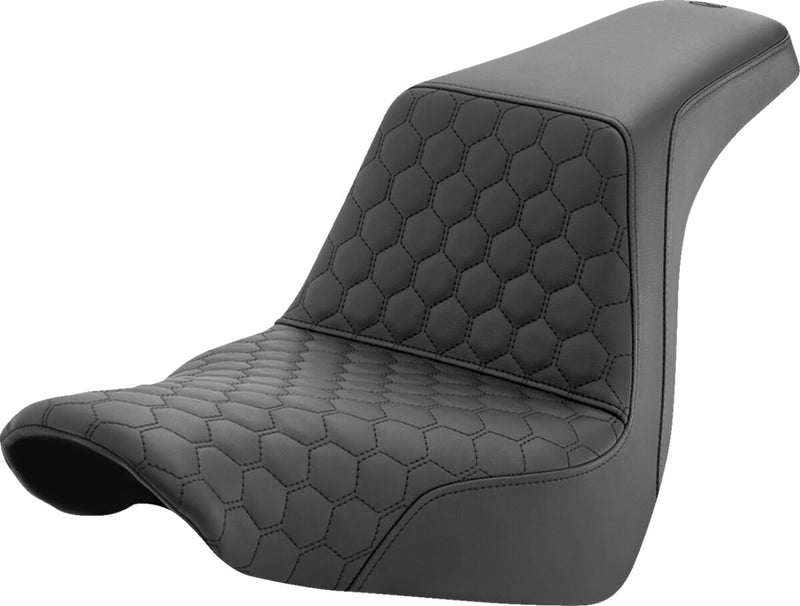 Saddlemen Honeycomb Step-up Seat - 2-Up Seat, Each, Saddlehyde™ - Black for Harley-Davidson Softail & FXR 2018-2026