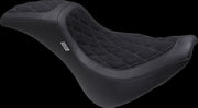 Mustang Kodlin Signature Series Fastback™ Seat for 2018-2024 Harley-Davidson Black Grey 2-Up Seat One-Piece Polyester Polyurethane #76321GM
